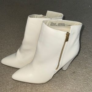 White Pointed Toe Booties